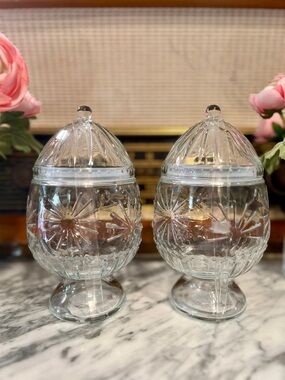✨NEW🐣Target Bullseye Playground 2026 Elegant Egg Shaped Glass Candy Jar SET🫙
